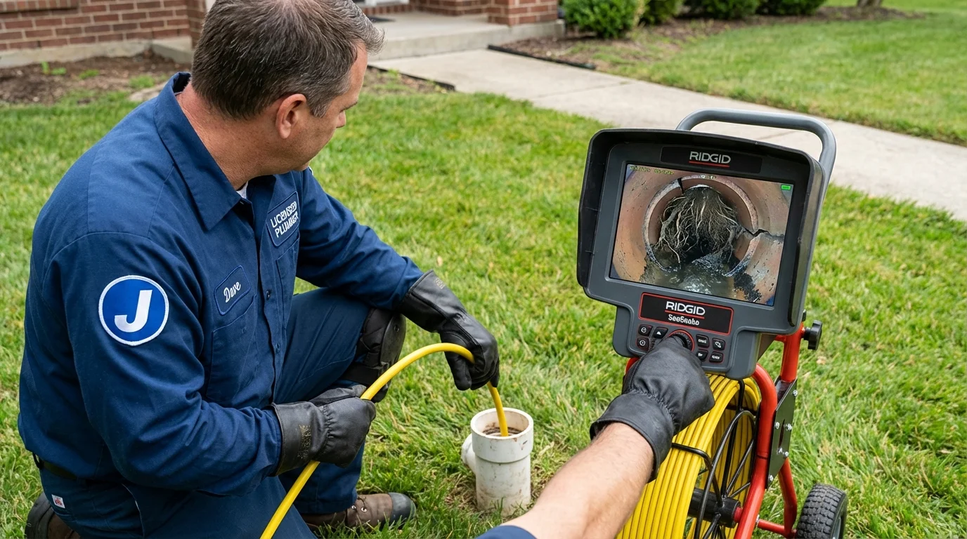 Sewer camera inspection being performed by Johns Plumbing LLC in Doniphan